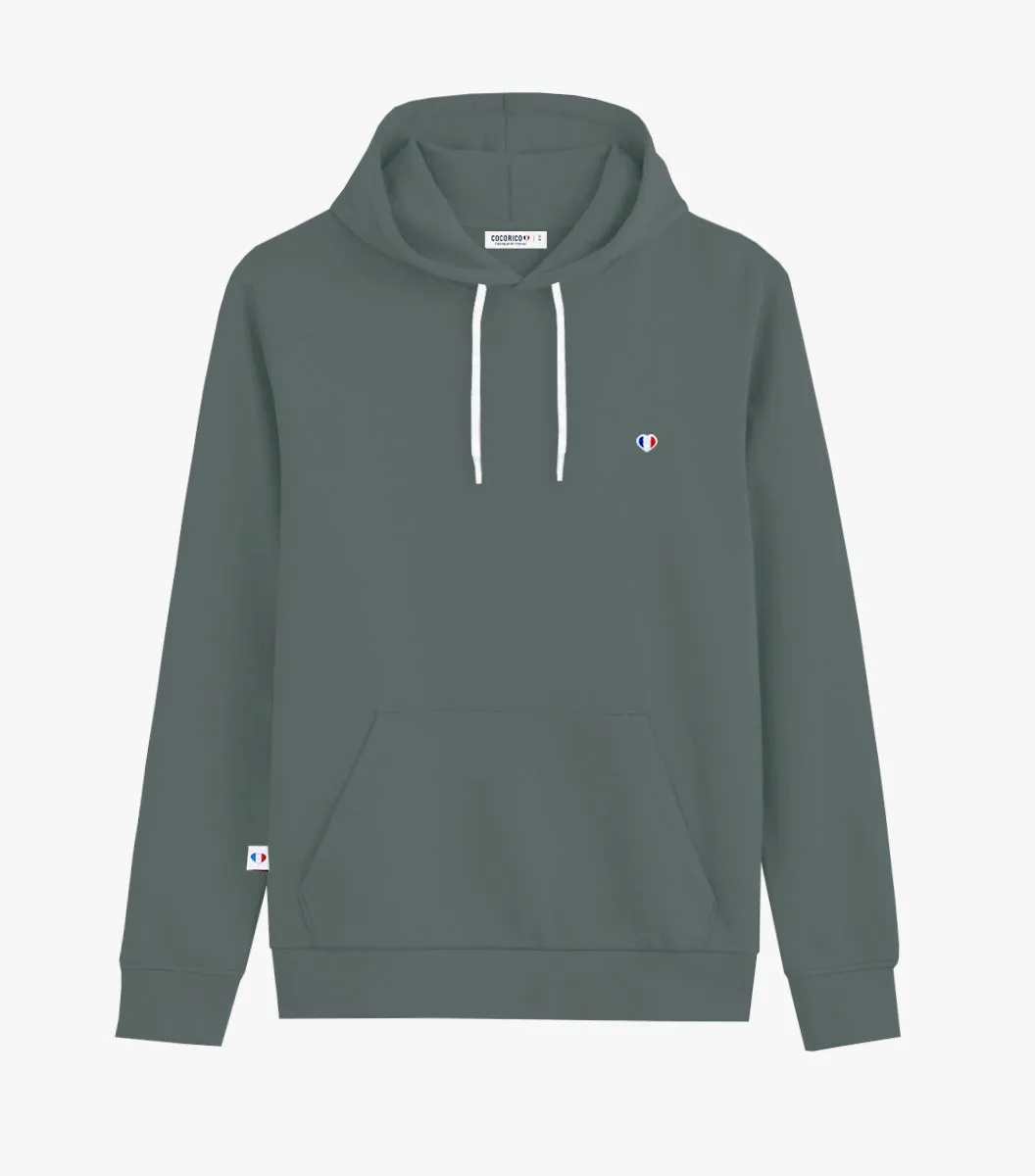 Cocorico Iconique sweat capuche homme sauge coton