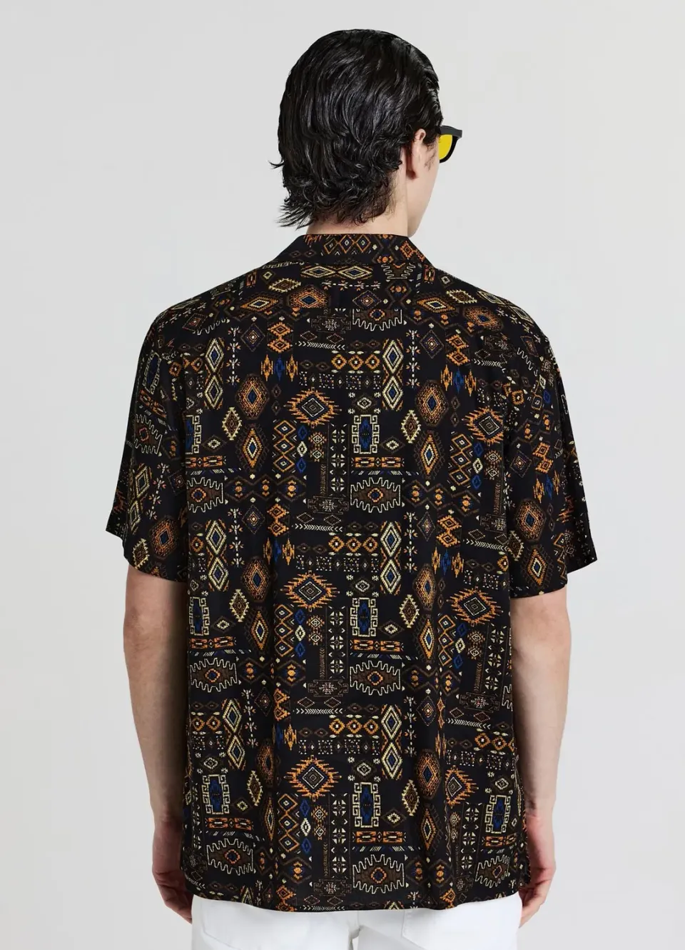 Calliope chemise bowling homme motif ethnique manches courtes