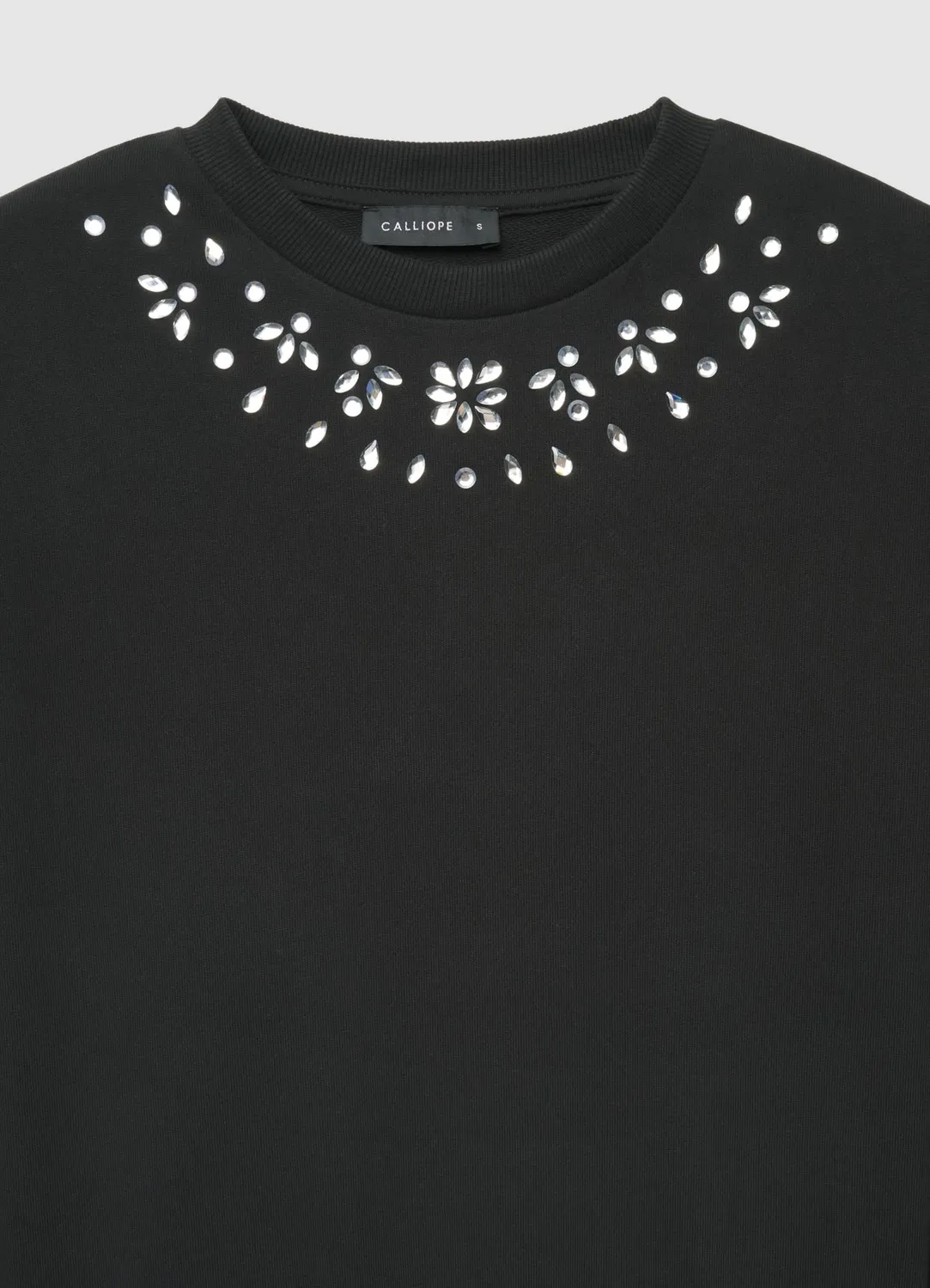 Calliope Felpa sweat femme col rond strass lumineux