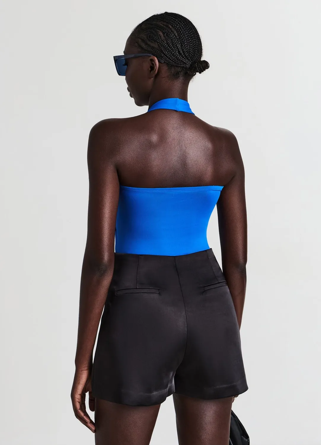 Calliope jupe-short femme satin fermeture latérale