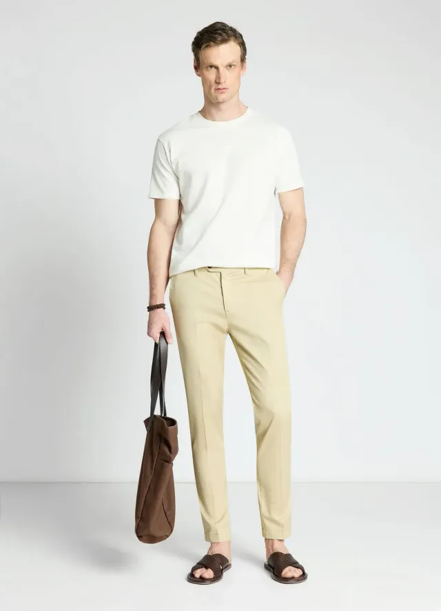 Calliope Chino Uni Homme Taille 48 Coupe Droite