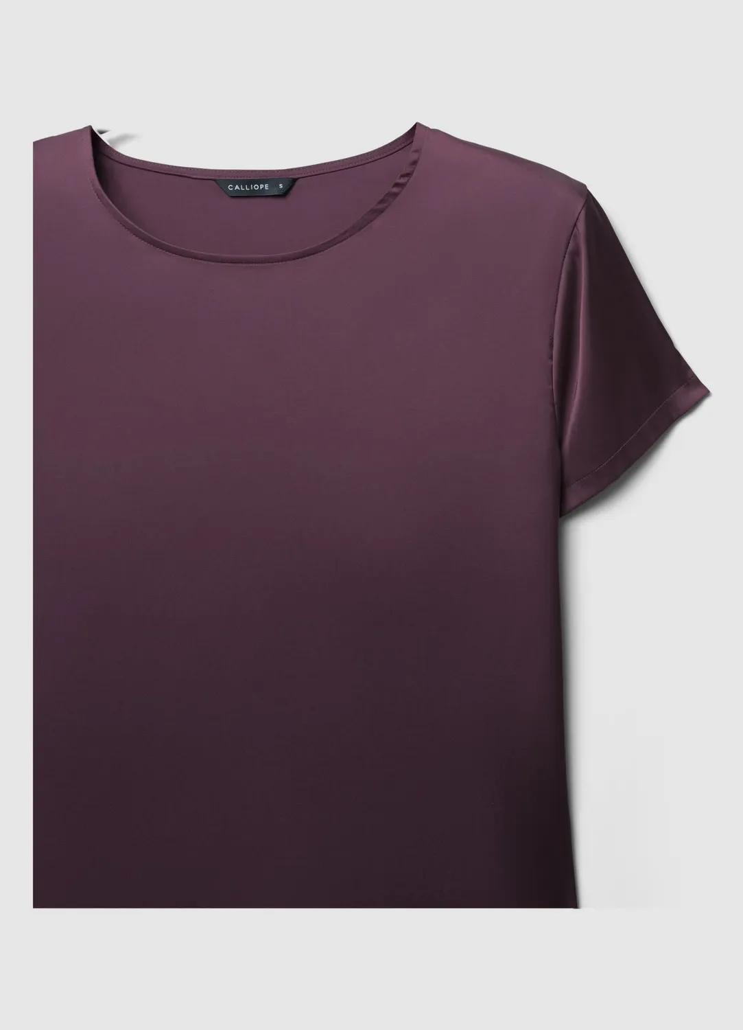 Calliope t-shirt effet satin femme col rond