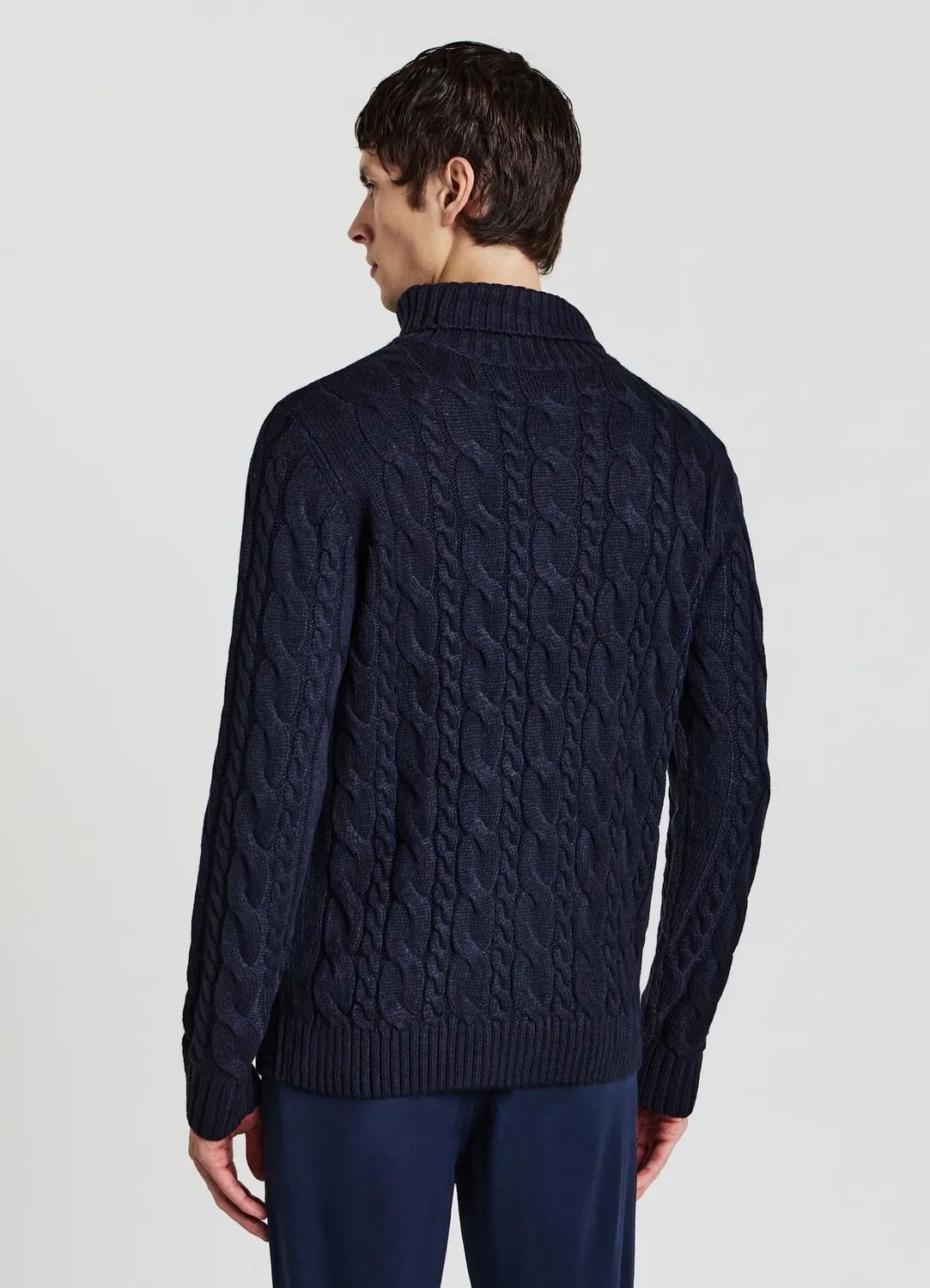 Calliope pull col roulé torsades homme chaud