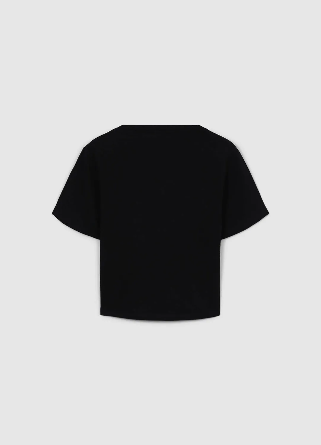 Calliope T-shirt crop coton femme uni col rond