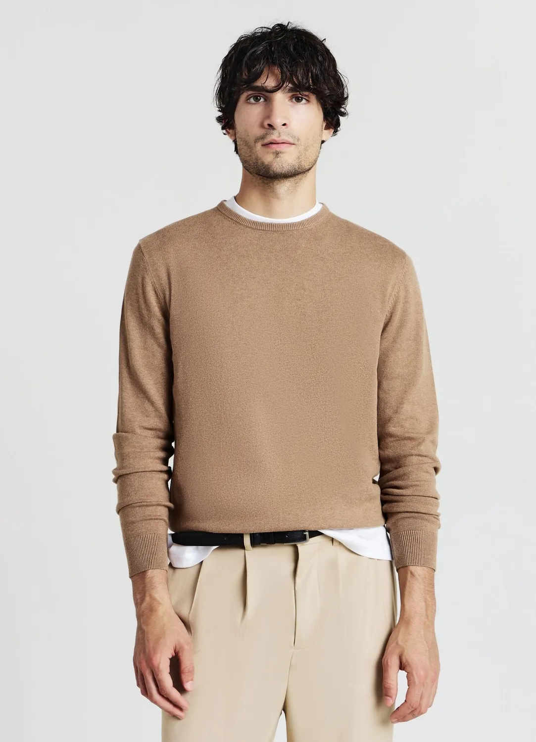 Calliope Pull col rond uni homme coton