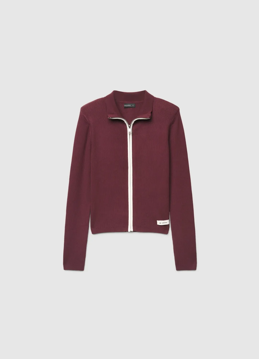 Calliope cardigan côtelé zippé col montant femme