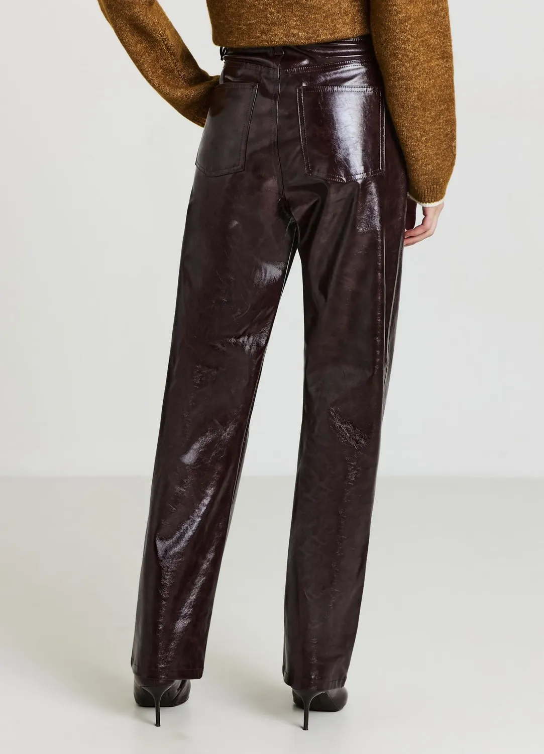 Calliope pantalon droit femme effet cuir