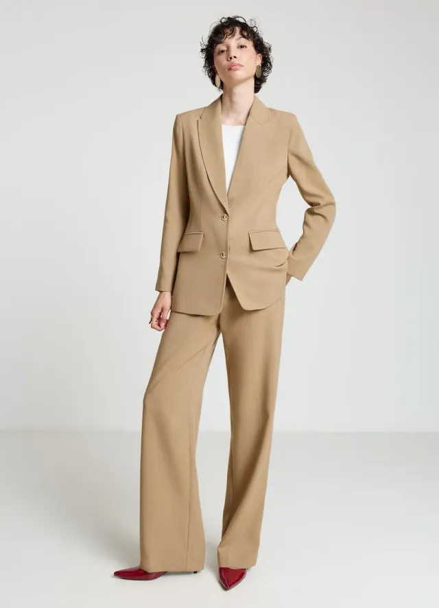 Calliope Pantalon palazzo femme taille haute pinces