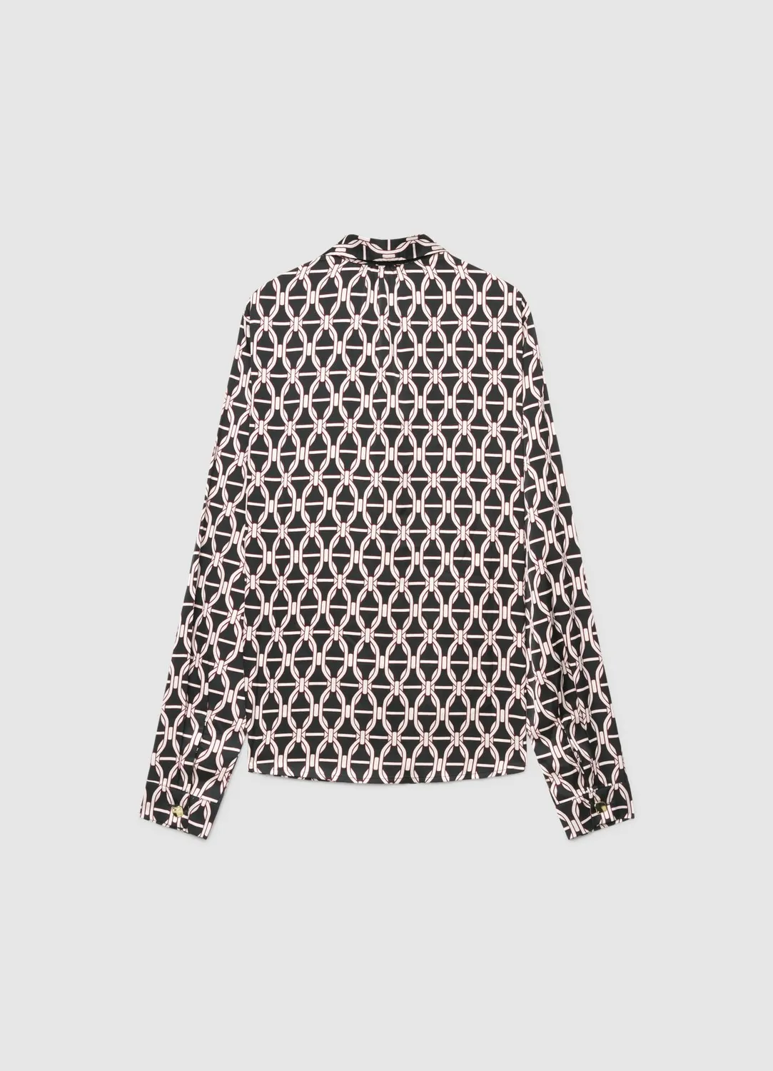 Calliope chemise satin imprimé géométrique lavallière