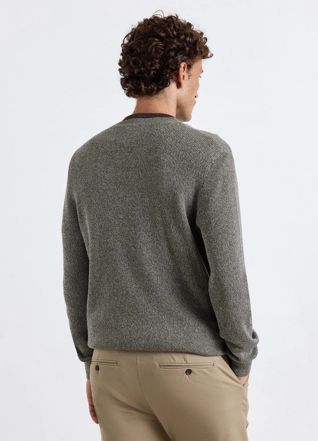 Calliope pull homme col rond uni manches longues