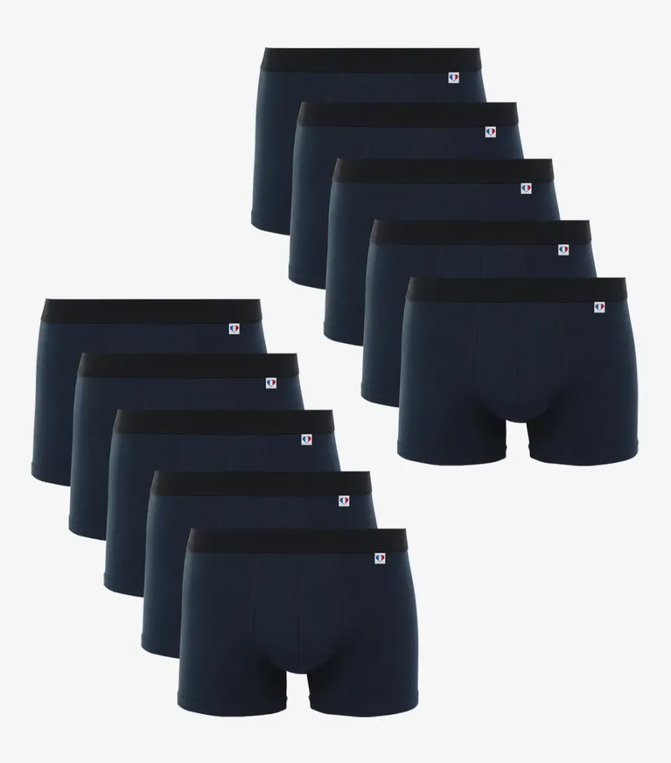 Cocorico Intemporel boxer homme marine x10 coton