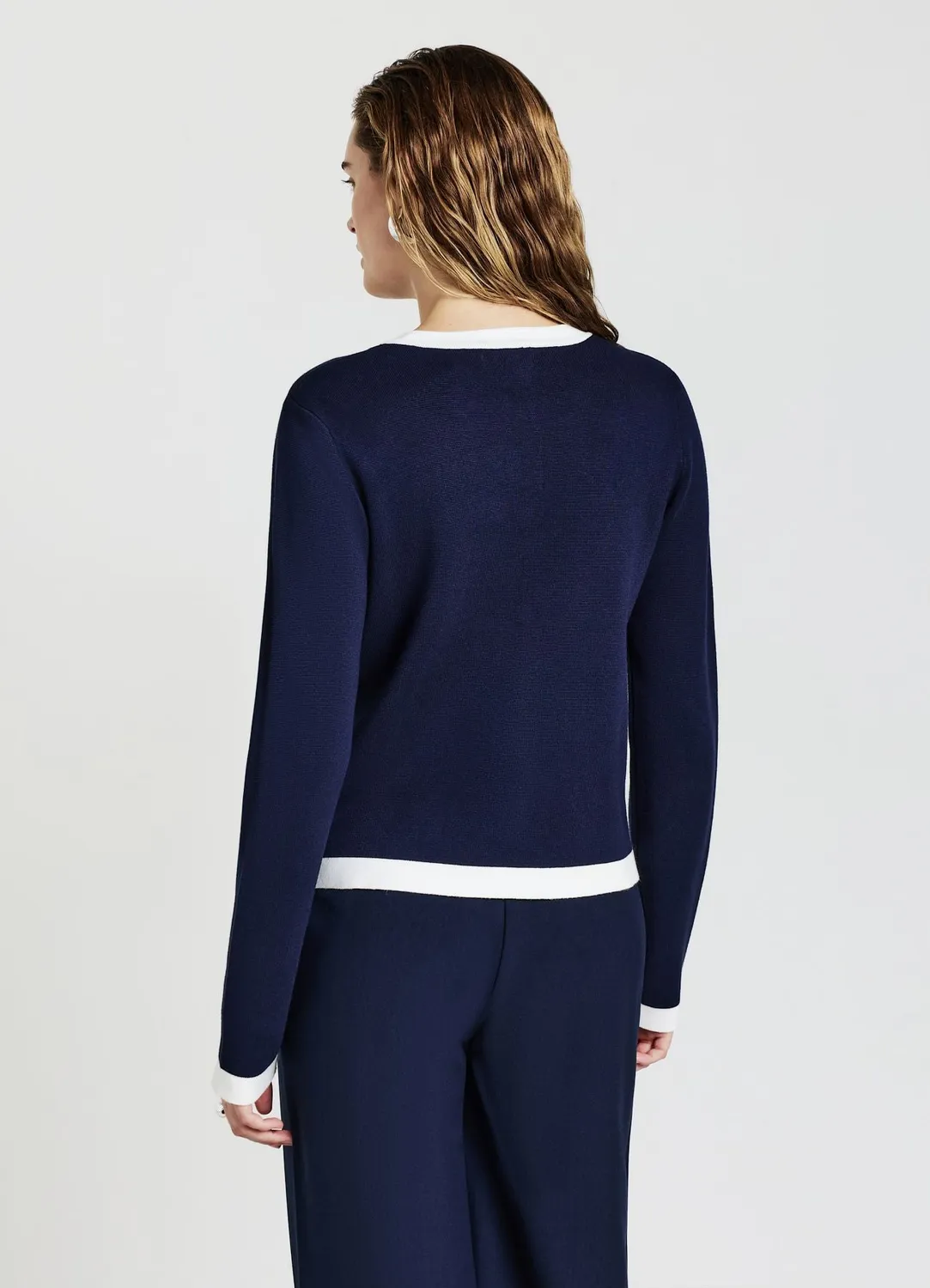 Calliope cardigan boutons dorés gilet femme col rond