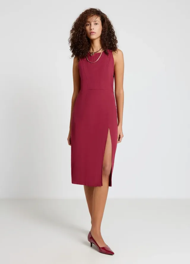 Calliope Atelier robe fourreau midi femme col rond