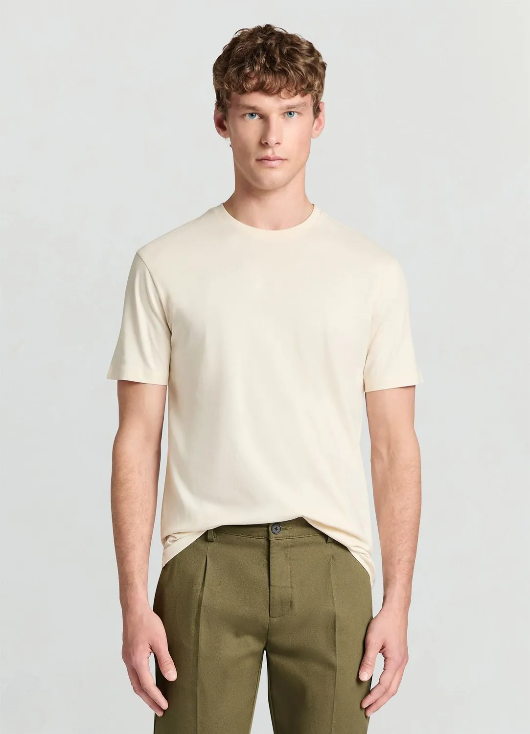 Calliope T-shirt homme col rond uni manches courtes