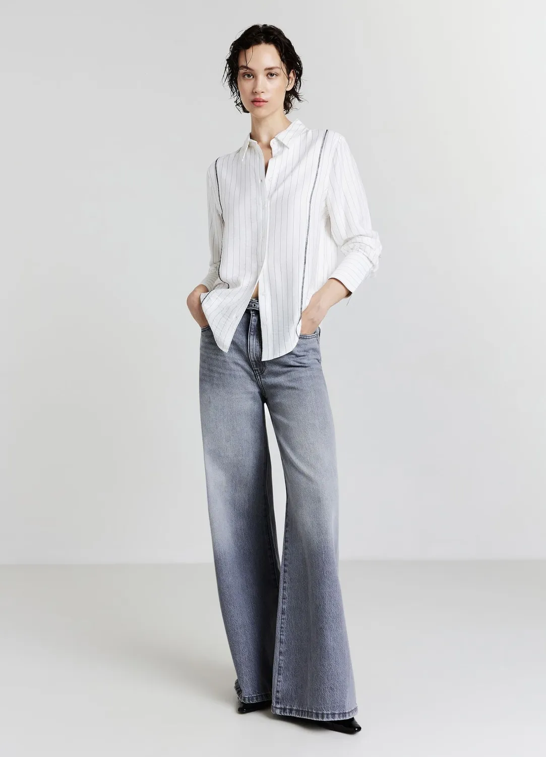 Calliope chemise manches longues rayures fines ample