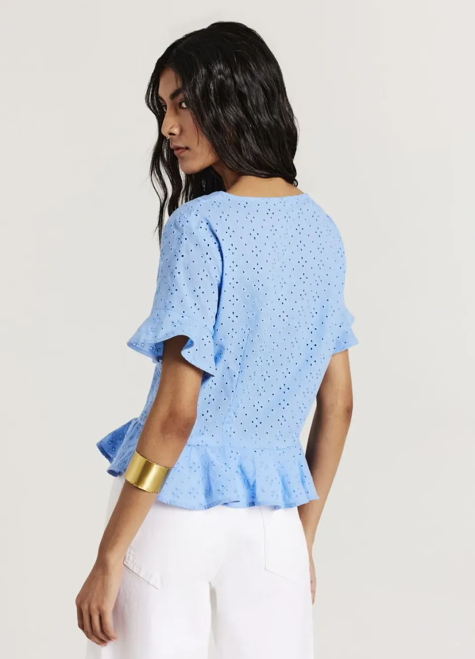 Calliope chemise sangallo volants femme manches courtes