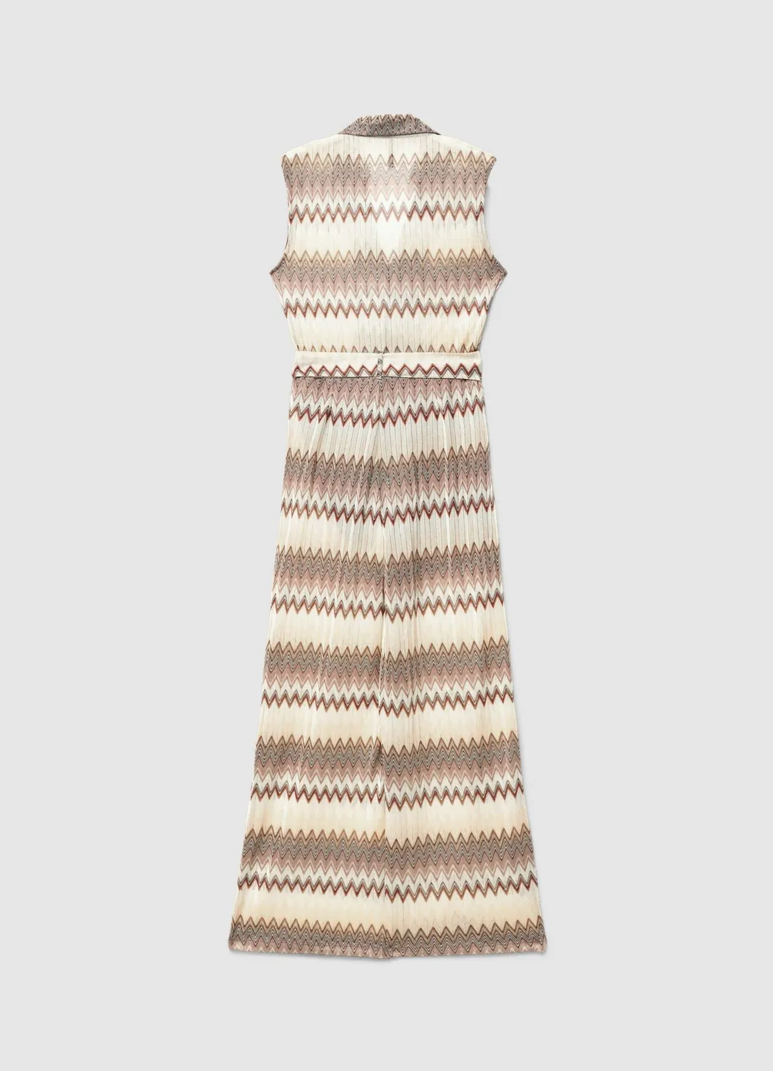 Calliope robe longue sans manches chevrons ceinture