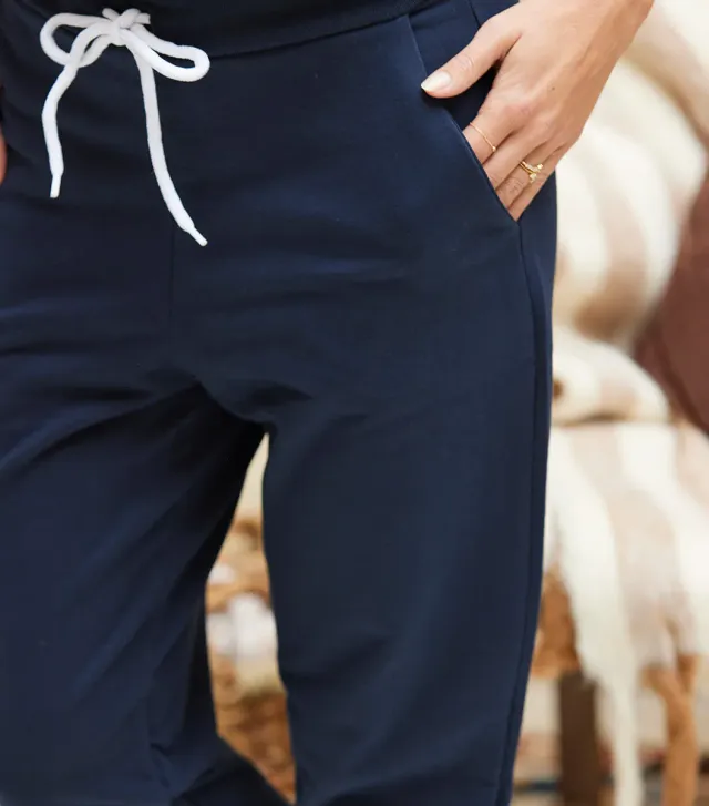 Cocorico Intemporel jogging femme marine coton