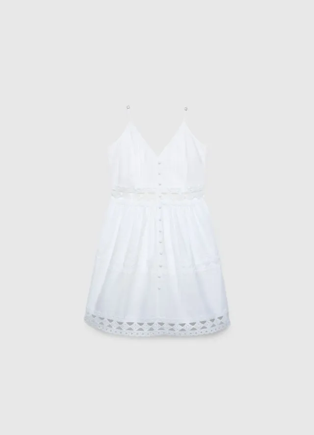 Calliope robe courte femme bretelles broderie