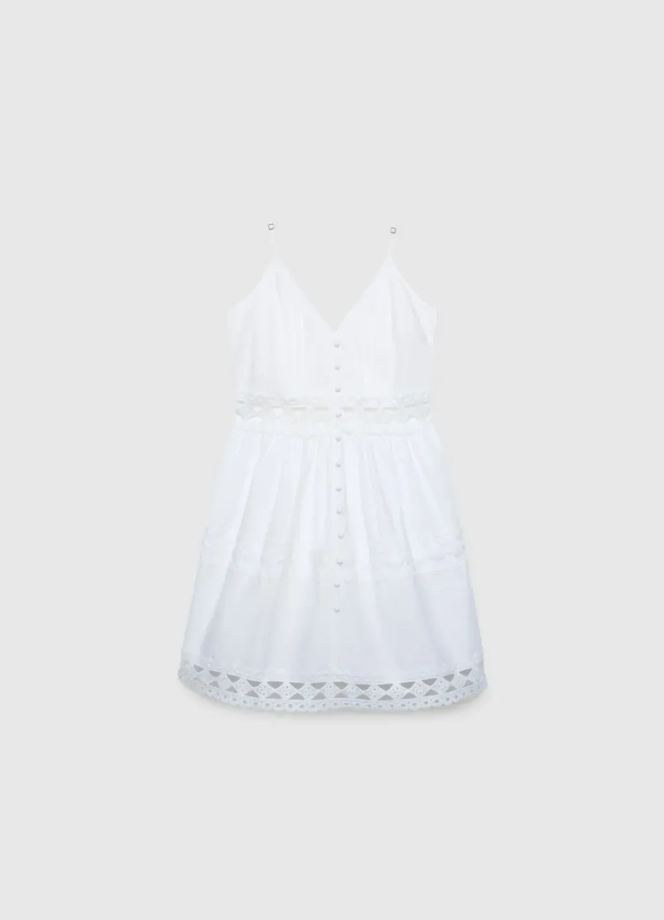 Calliope robe courte femme bretelles broderie