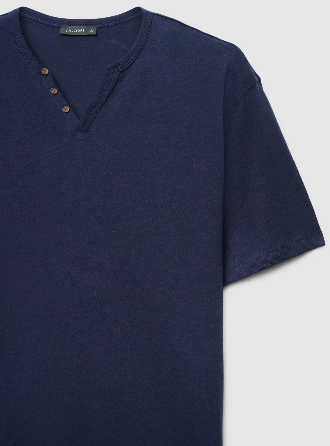 Calliope t-shirt homme col henley uni effet flammé
