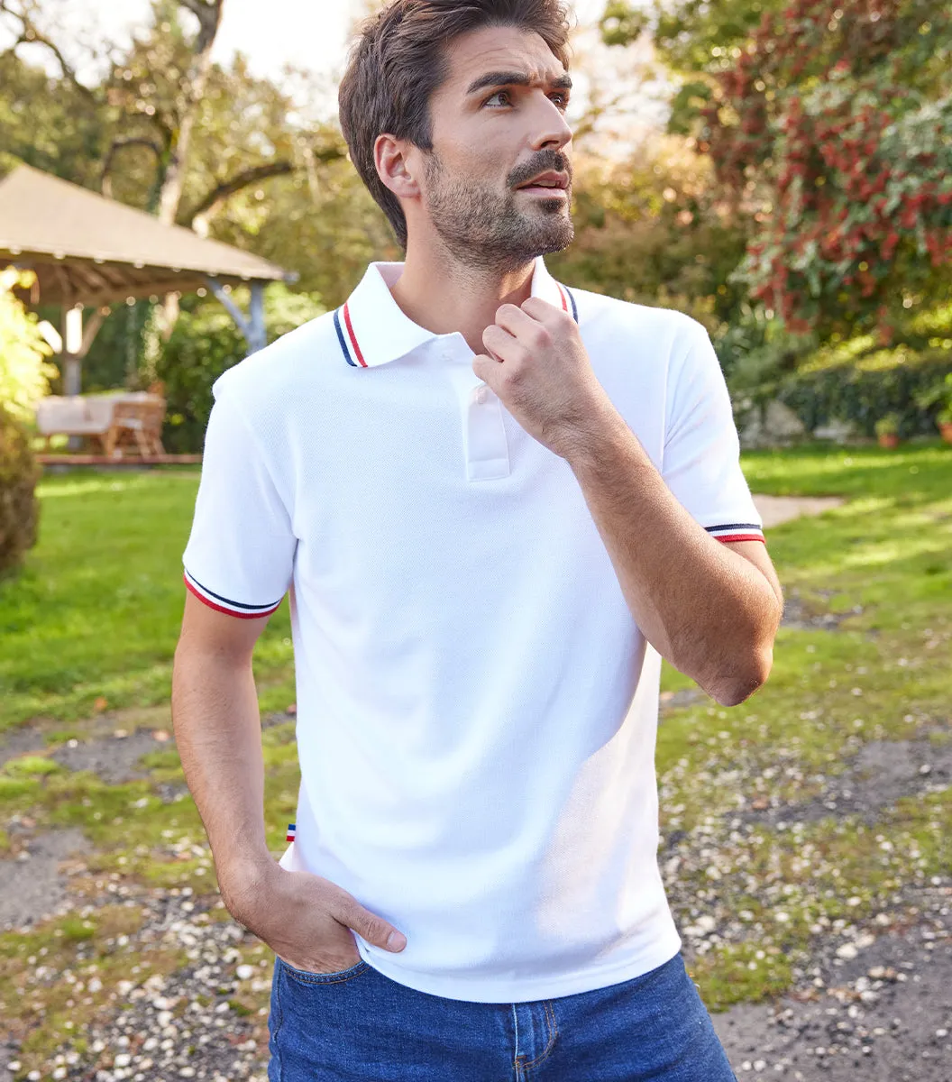 Cocorico Intemporel Supporter Blanc polo homme coton