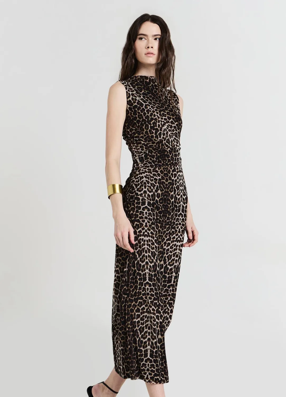 Calliope robe longue animalier sans manches