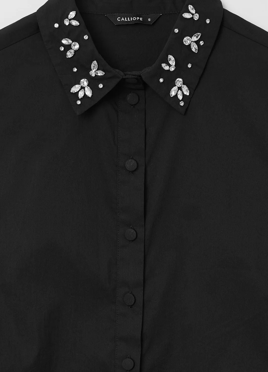 Calliope chemise coton femme col strass manches longues