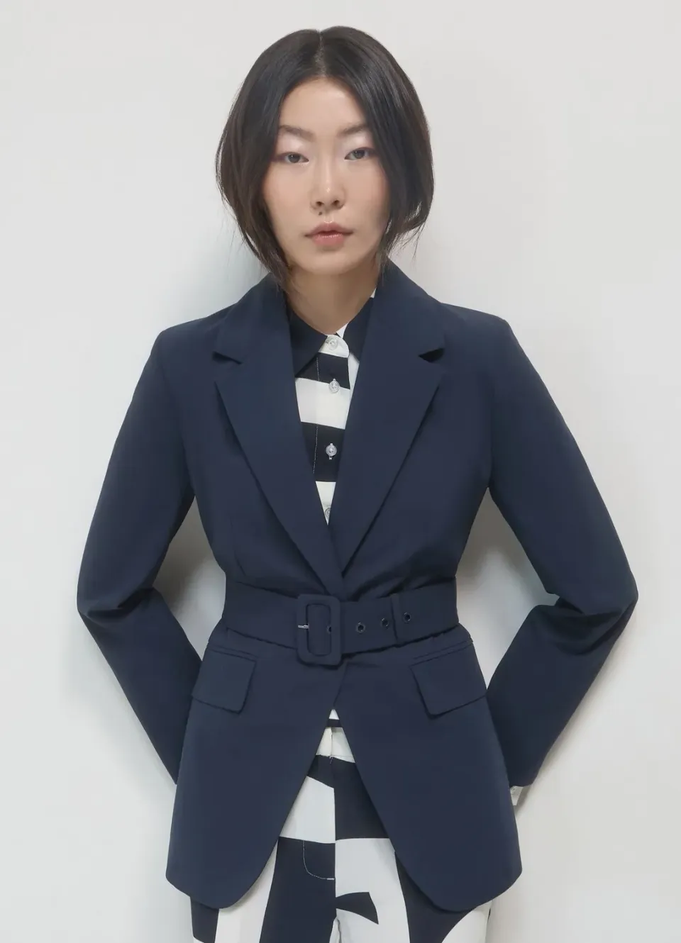 Calliope blazer ceinture femme revers classique