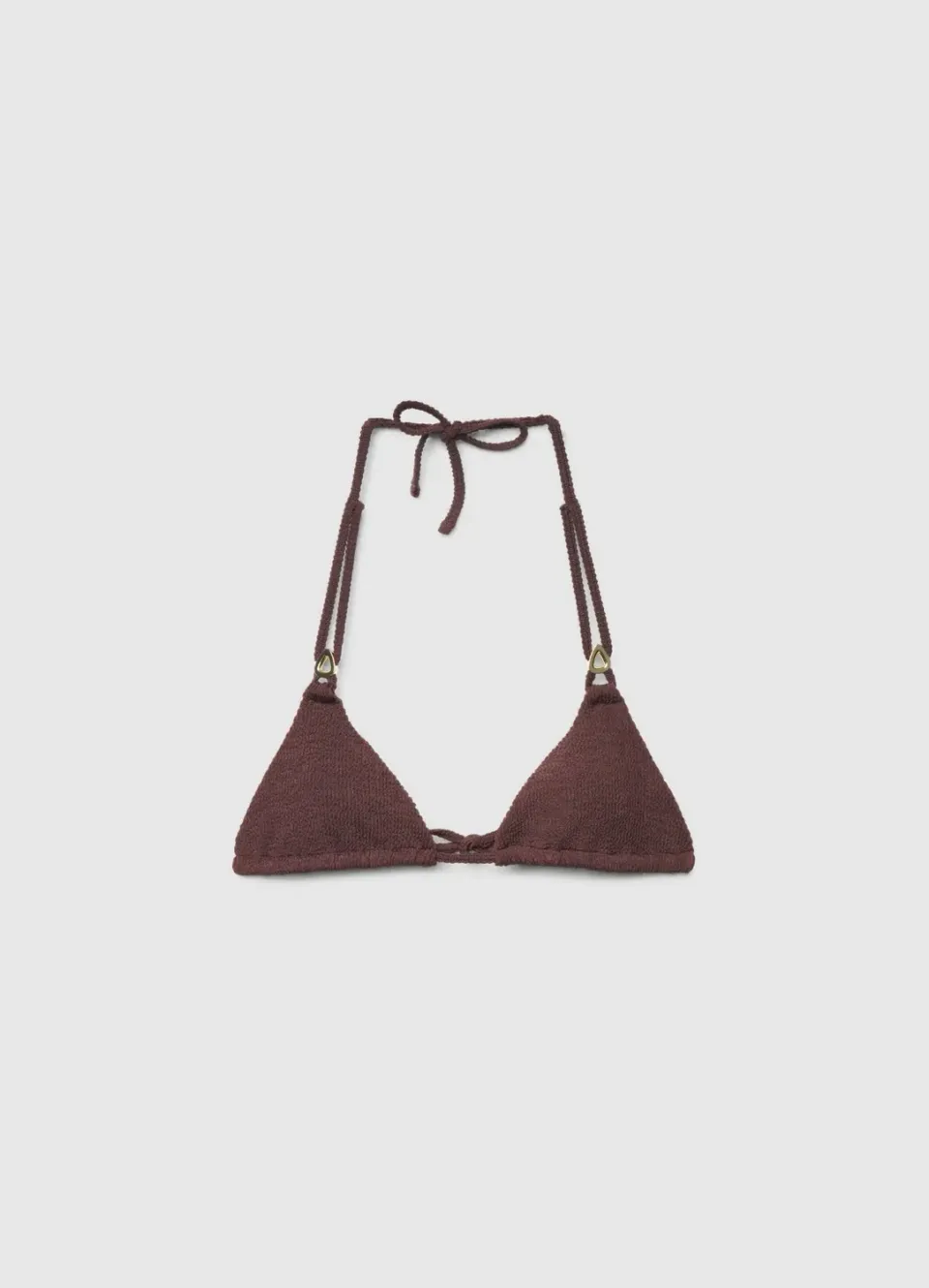 Calliope haut de bikini triangle goffré doré