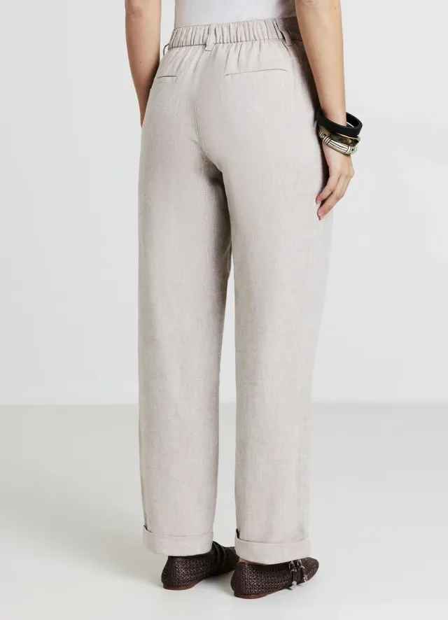 Calliope pantalon femme misto lino poches