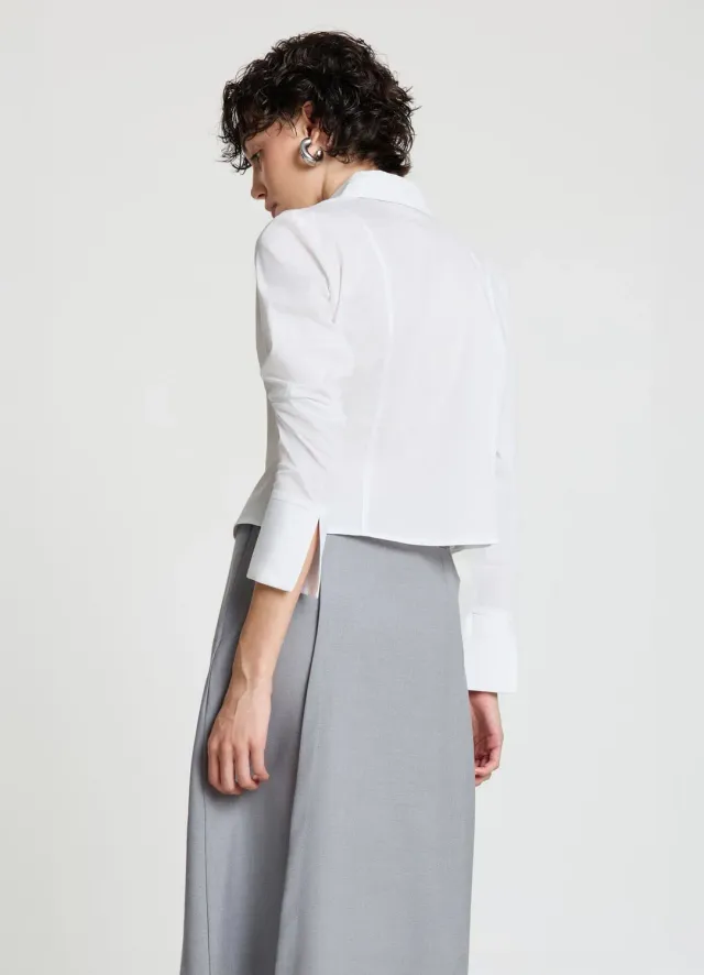 Calliope chemise crop zip femme unie