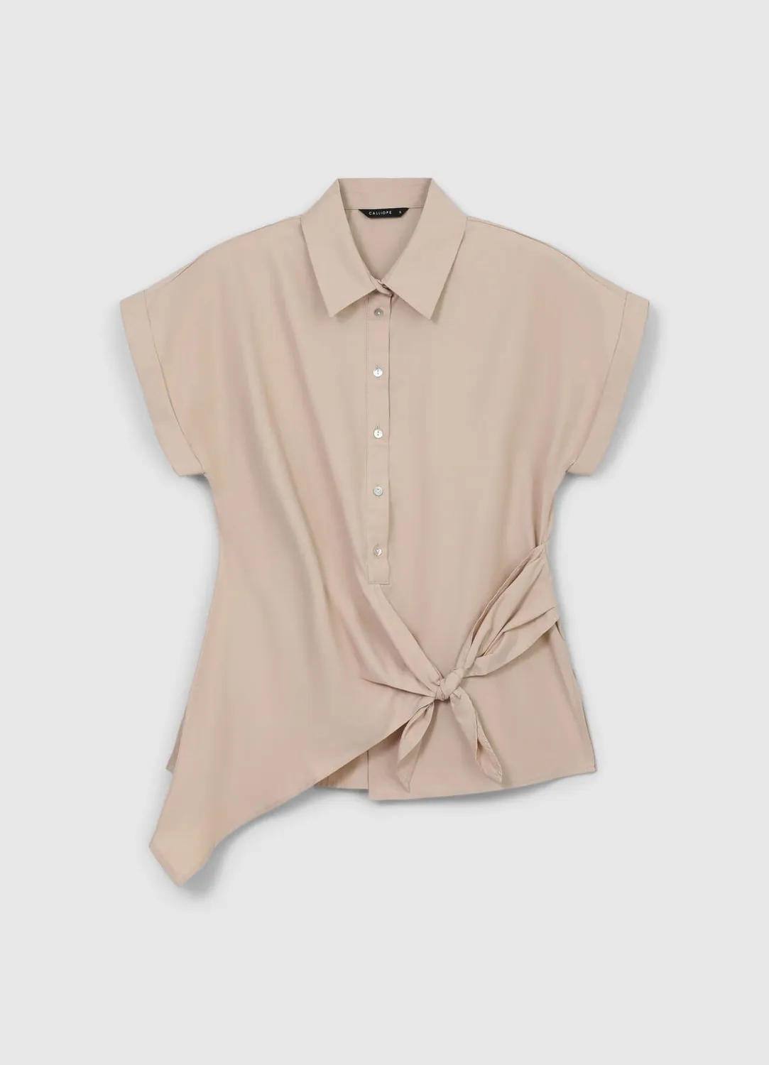 Calliope chemise nouée femme coton manches courtes