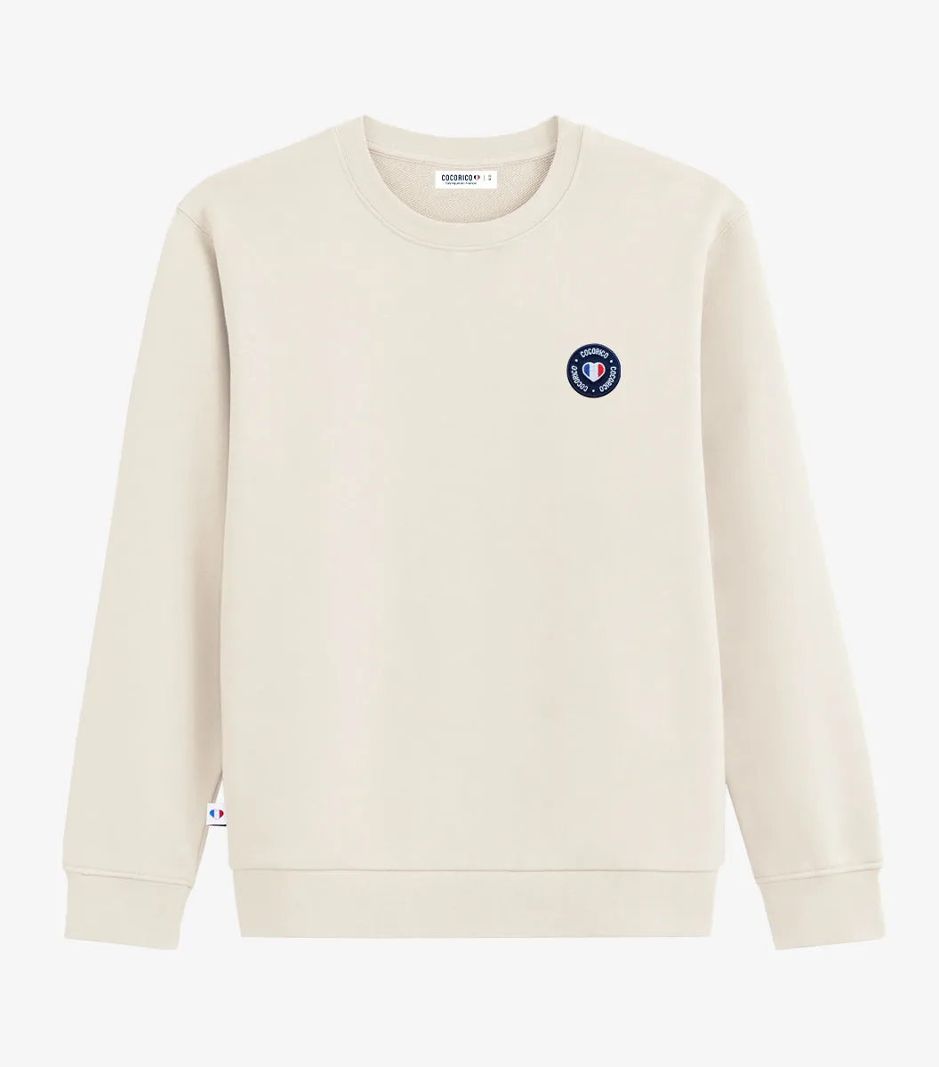 Cocorico Blason sweat homme sable coton coupe droite