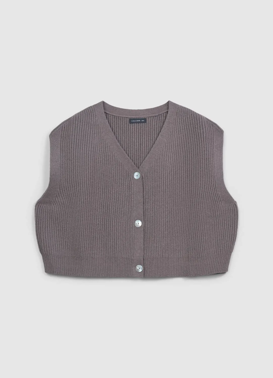 Calliope gilet maille côtes col V sans manches