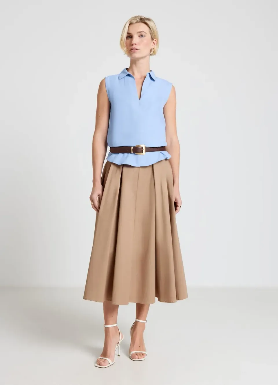 Calliope blouse sans manches col chemise V
