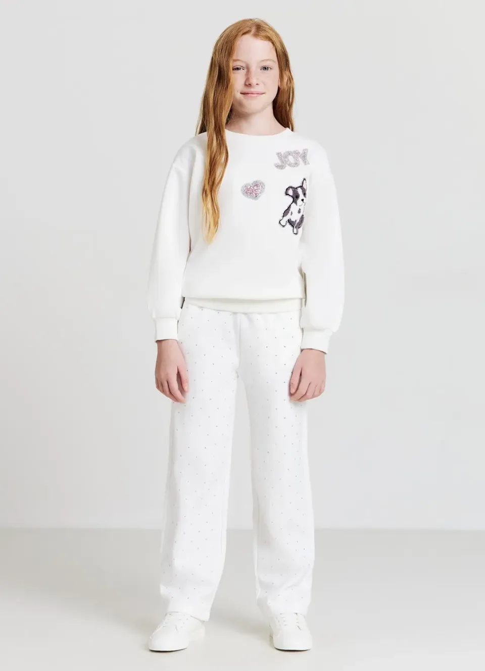 Calliope sweat fille patch brillant 8-9 ans col rond