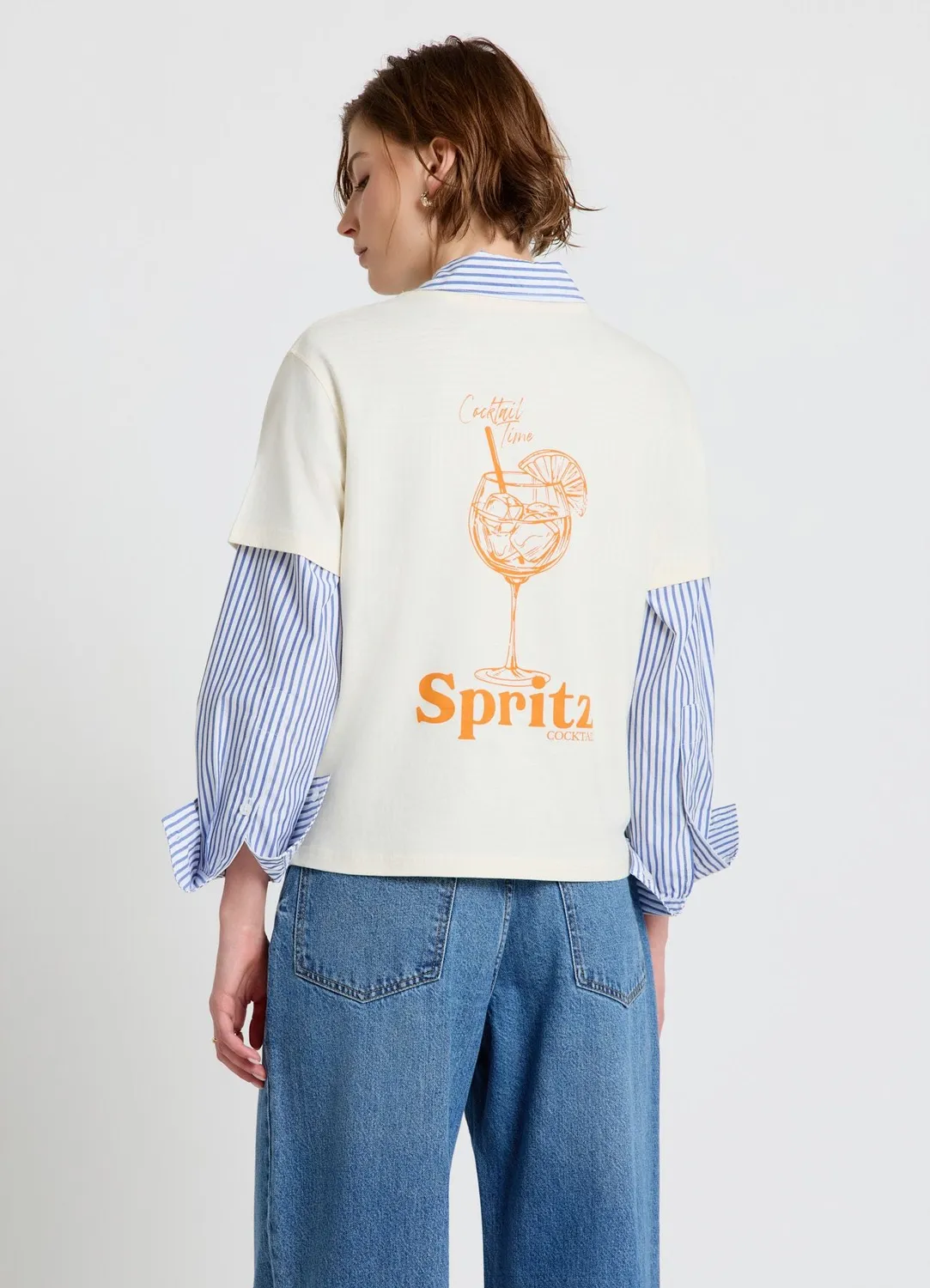 Calliope t-shirt cocktail femme col rond manches courtes