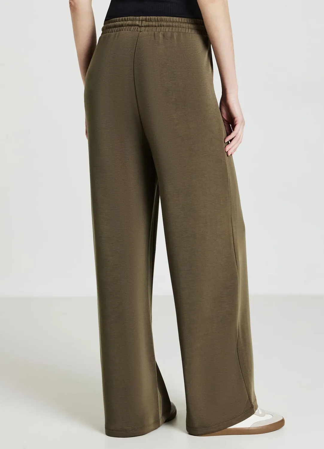 Calliope Palazzo pantalon large femme uni cordon
