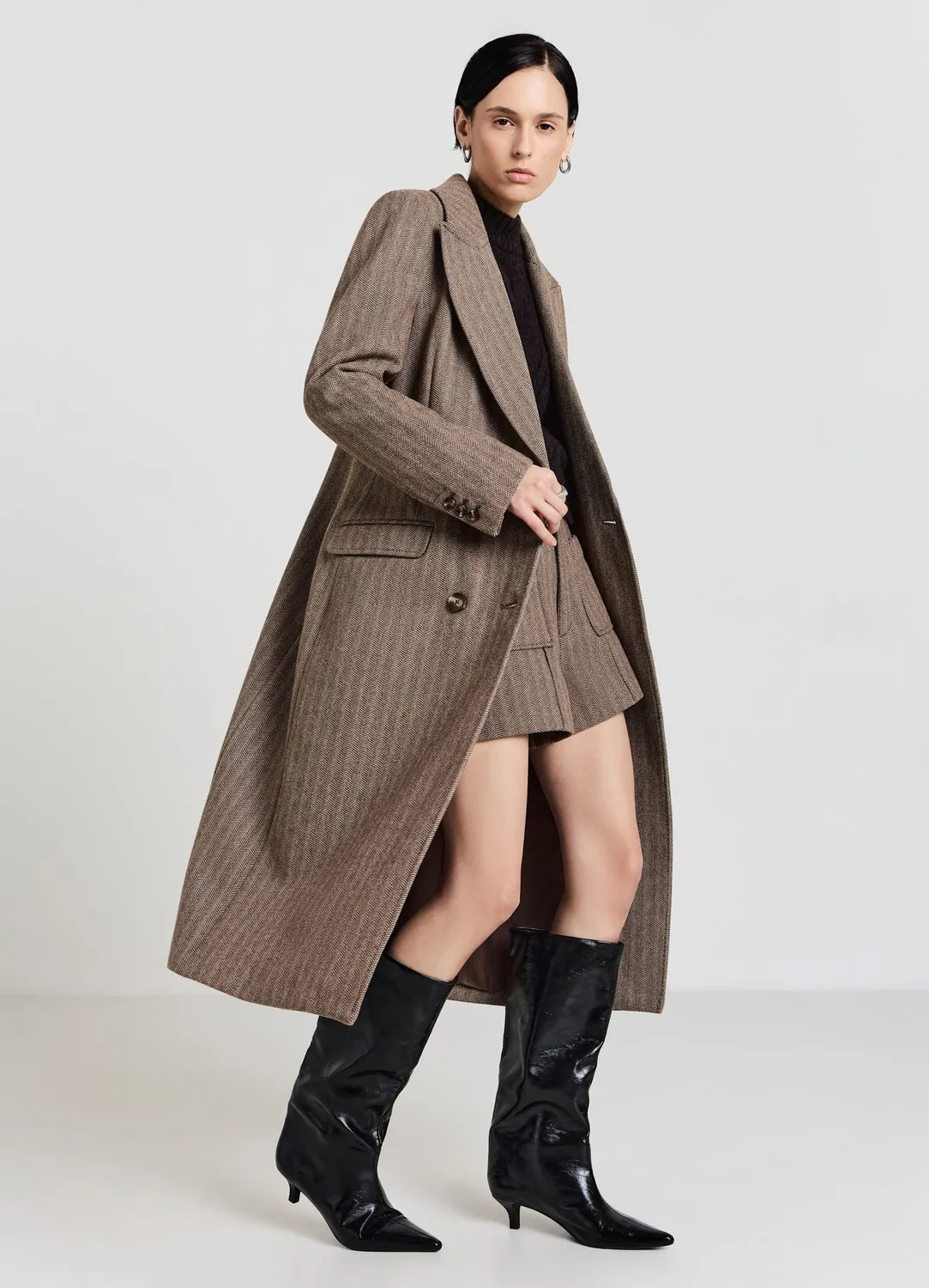 Calliope spinato manteau femme pied-de-poule chaud