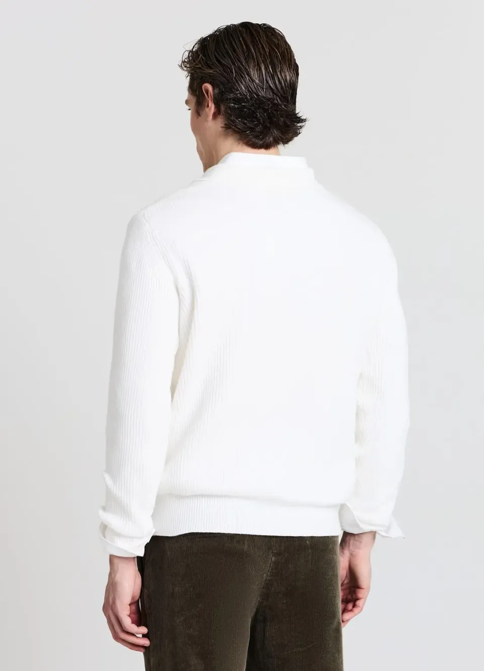 Calliope côtes polo pull homme manches longues