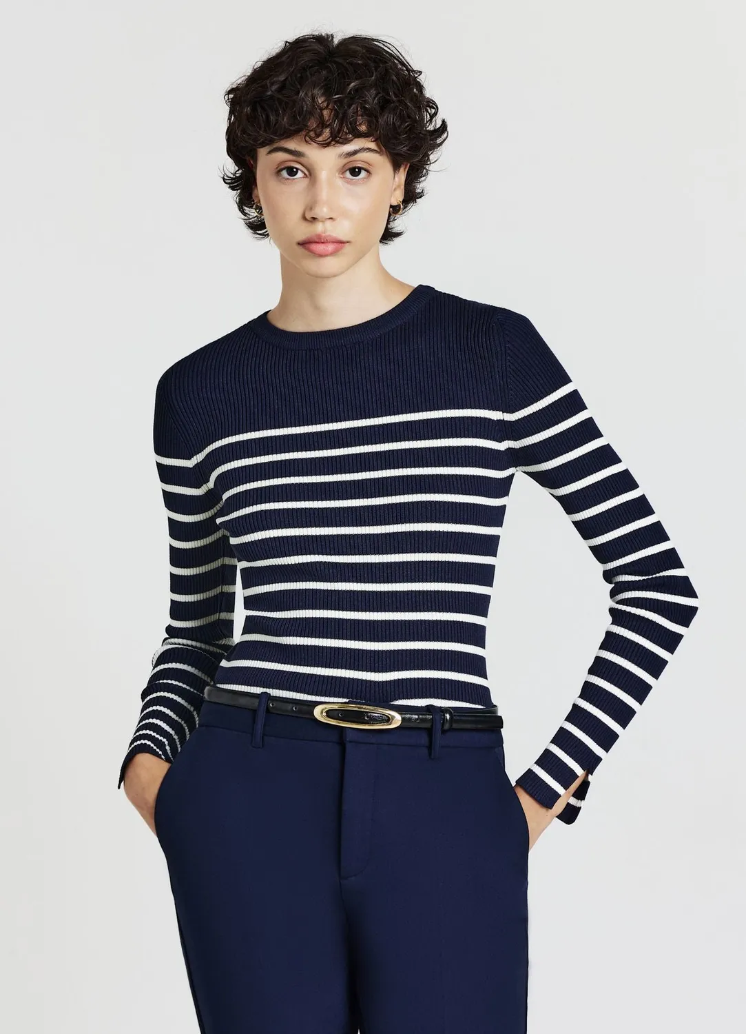 Calliope pull rayé col rond femme manches longues
