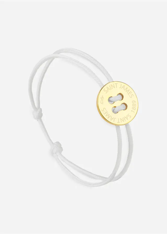 Saint James x Le Vent bracelet bouton or-blanc coton