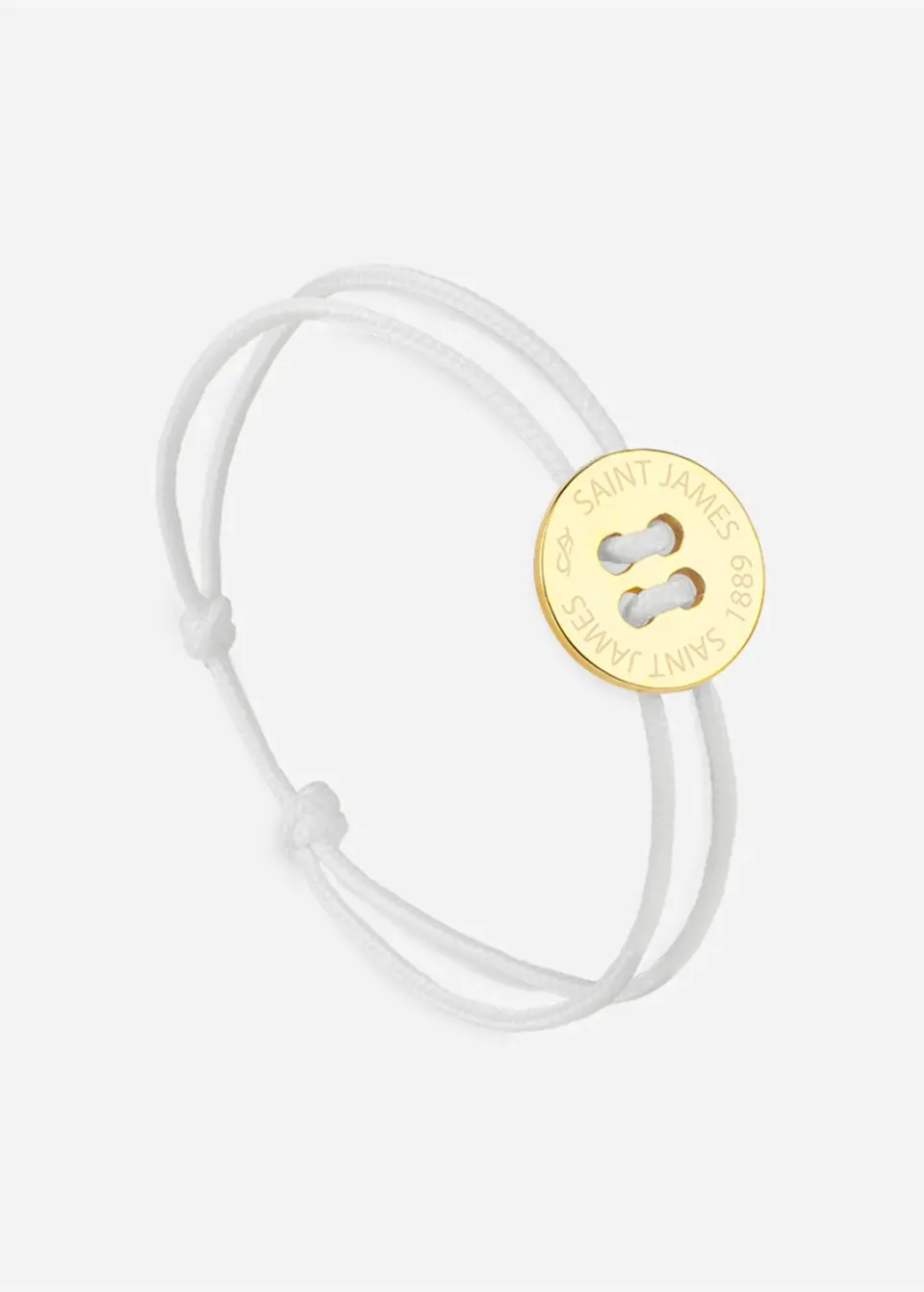 Saint James x Le Vent bracelet bouton or-blanc coton