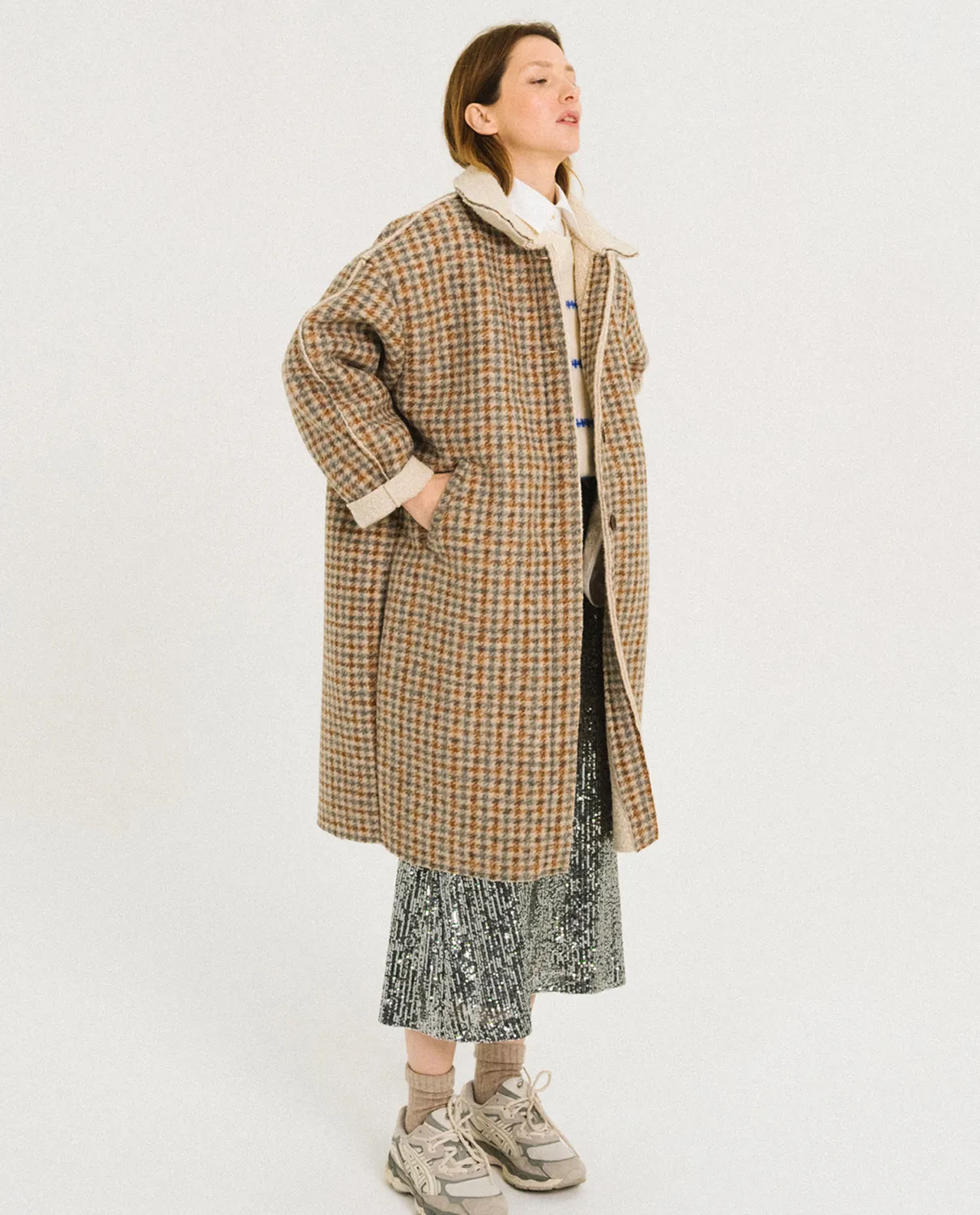Tinsels Fayer manteau Island lainage rond