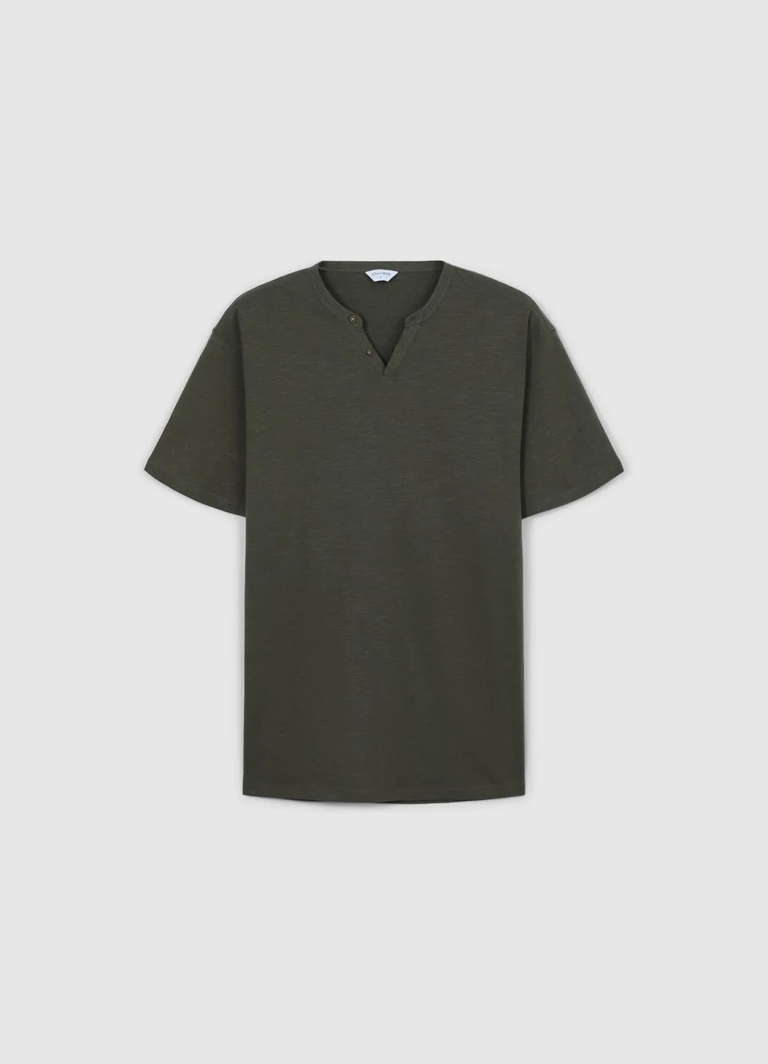 Calliope T-shirt col tunisien coton homme uni