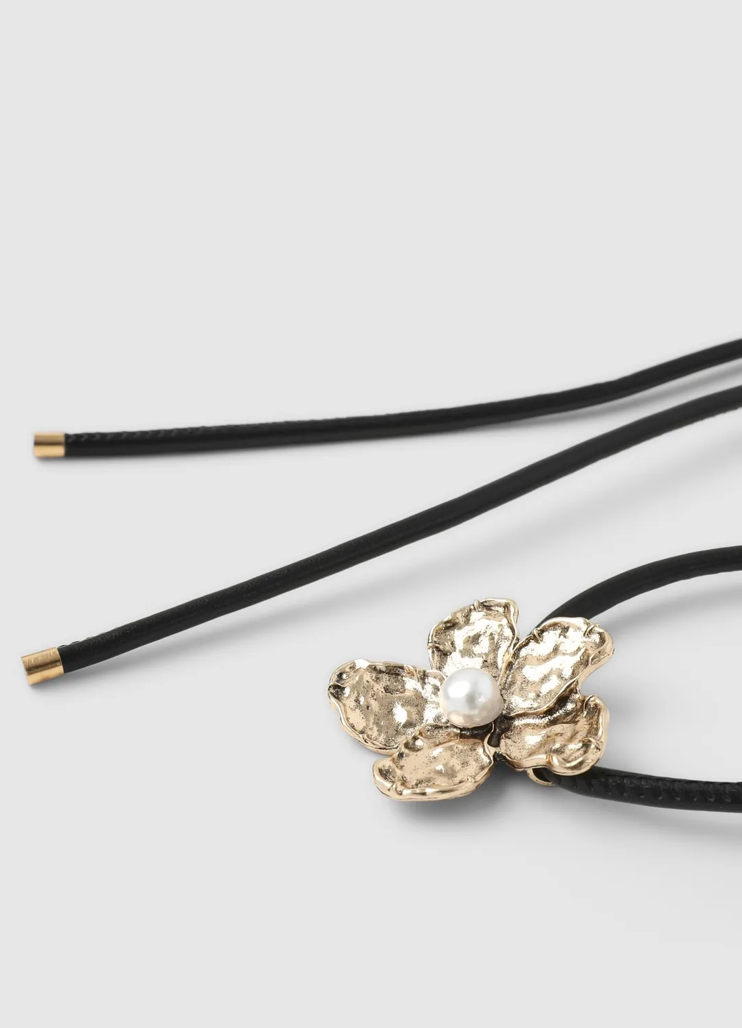 Calliope Choker fleur femme cordons métal effet perle