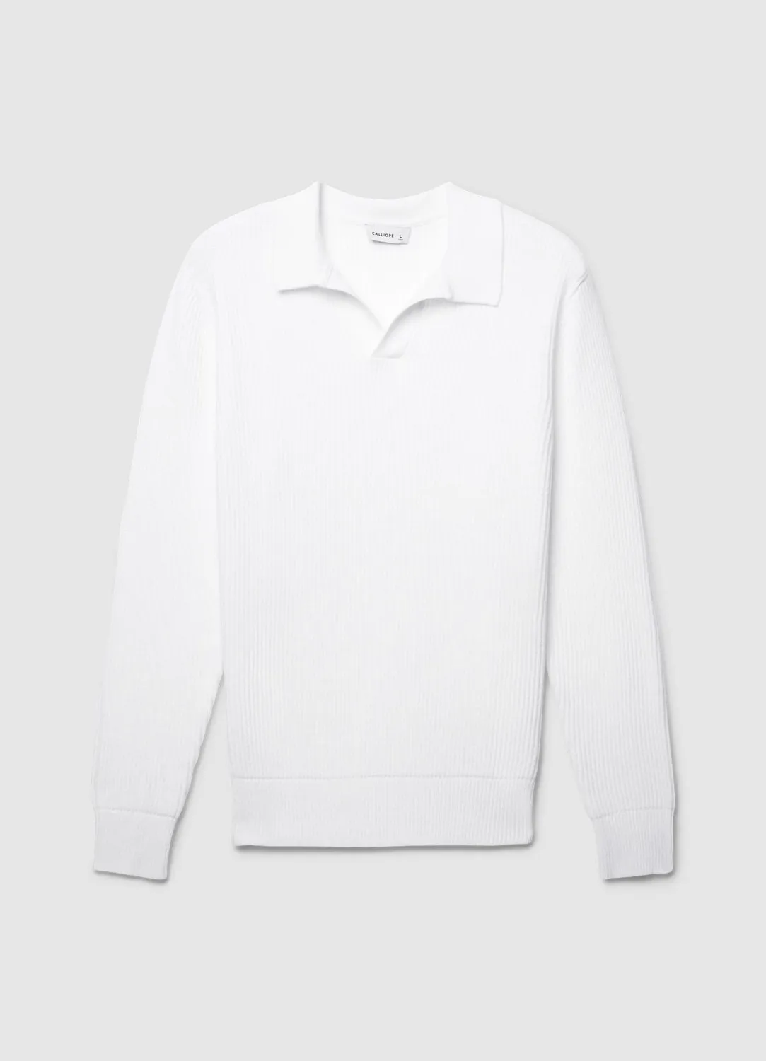 Calliope côtes polo pull homme manches longues