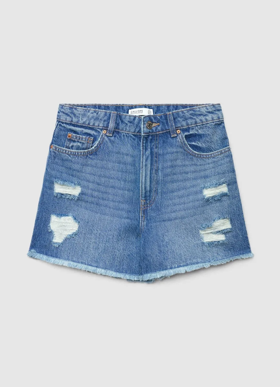 Calliope shorts mom jeans femme déchiré frangé