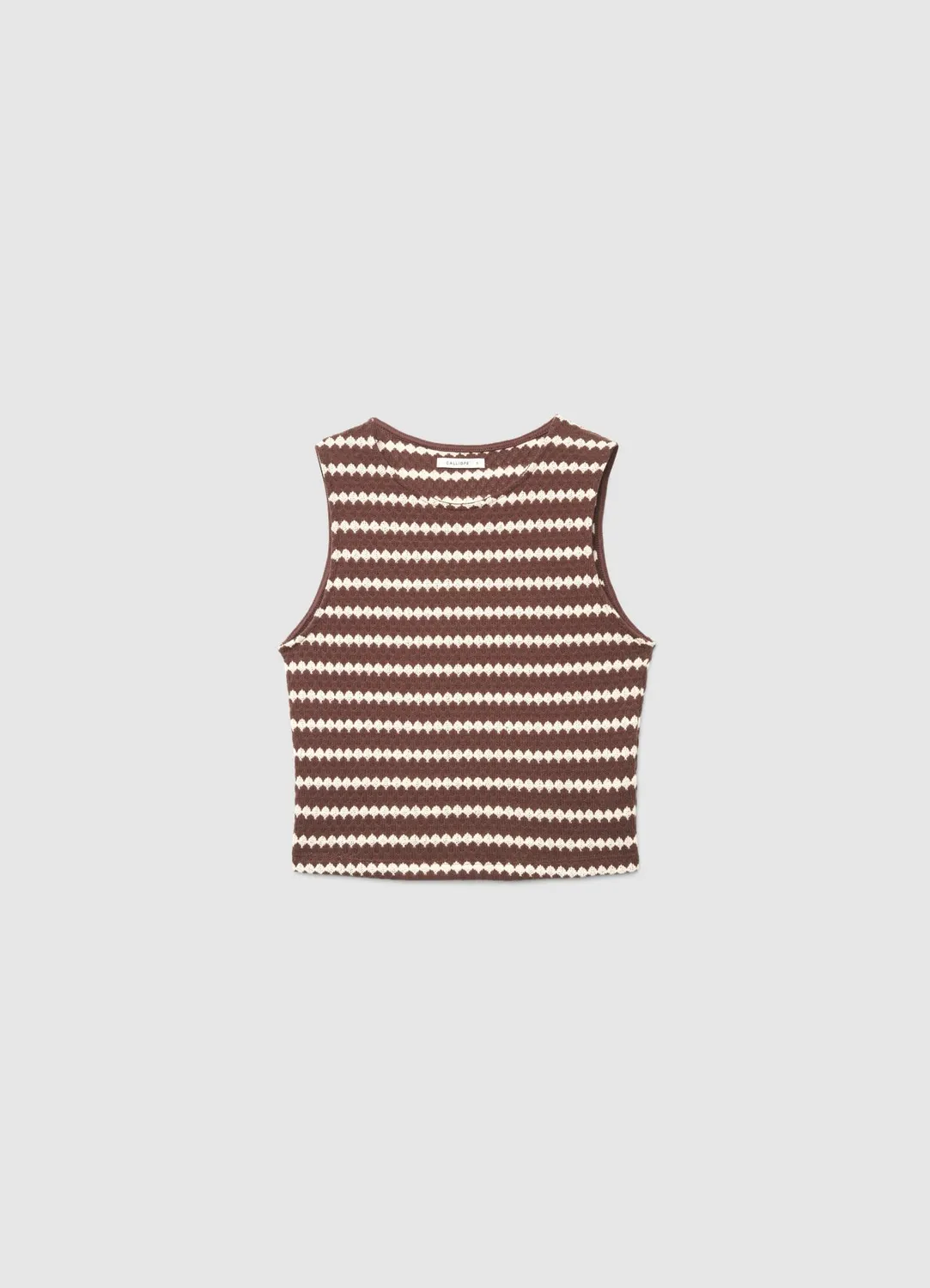 Calliope top crop maille rayée femme sans manches